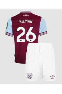 West Ham United Max Kilman #26 Jalkapallovaatteet Lasten Kotipeliasu 2024-25 Lyhythihainen (+ Lyhyet housut)